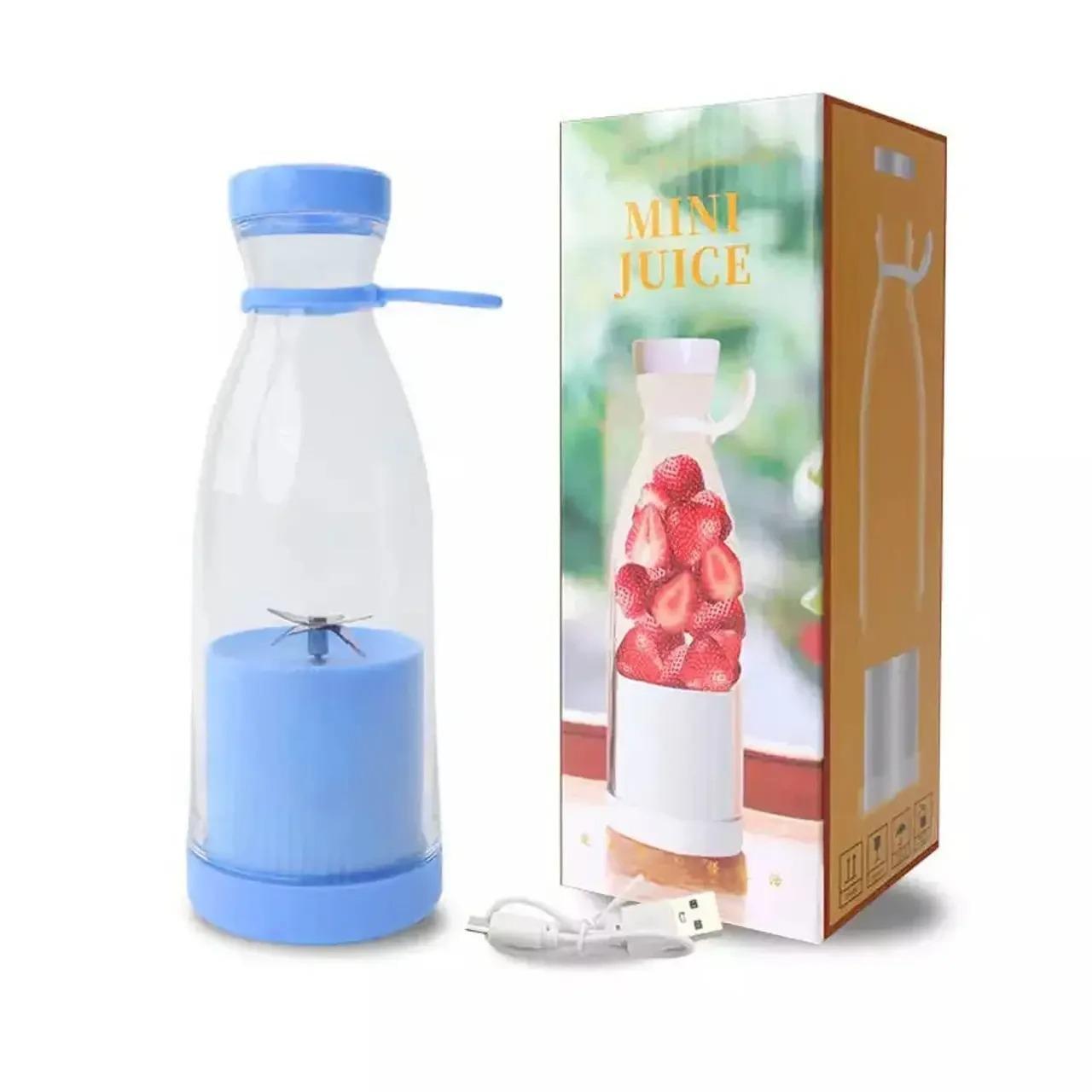 Блендер-бутылка аккумуляторная для смузи Mini Juicer ABMJ60-5550 380 мл Синий (ABMJ60-5550)