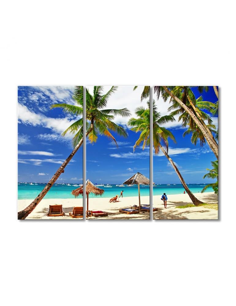Картина модульная Пляжный отдых на Филиппинах 3 модуля 70x105 см
