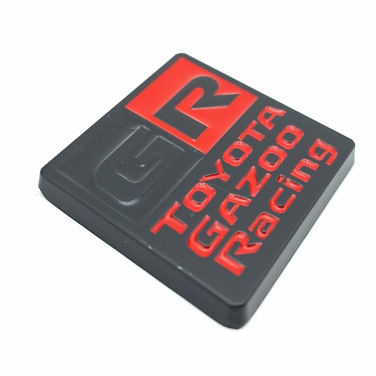 Эмблема плашка GR Toyota Gazoo Racing металл 6х4 см Черный/Красный матовый (2458460310)