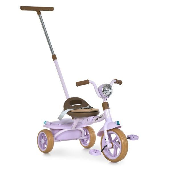 Велосипед триколісний складаний Turbo Trike MT 1037-1 батьківська ручка/світло/музика/Bluetooth Бузковий (35549563)