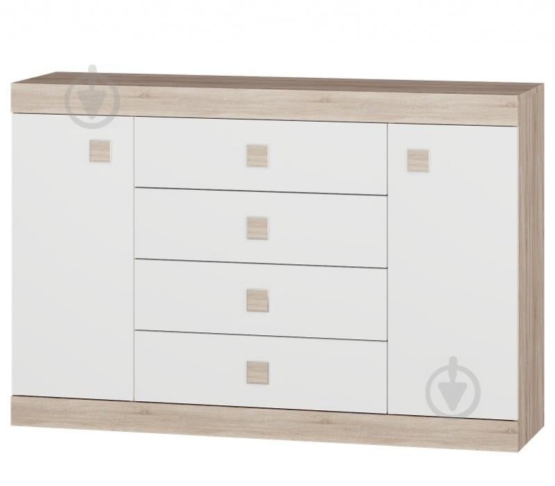Большой комод на 4 ящика Эверест Соната-8 сонома + белый