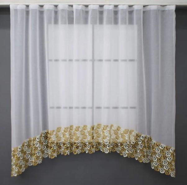 Гардина кухонная с аркой лен/макраме 270х150 см Белый (000к 51-202) Гардина кухонная с аркой лен/макраме 270х150 см Белый (000к 51-202)