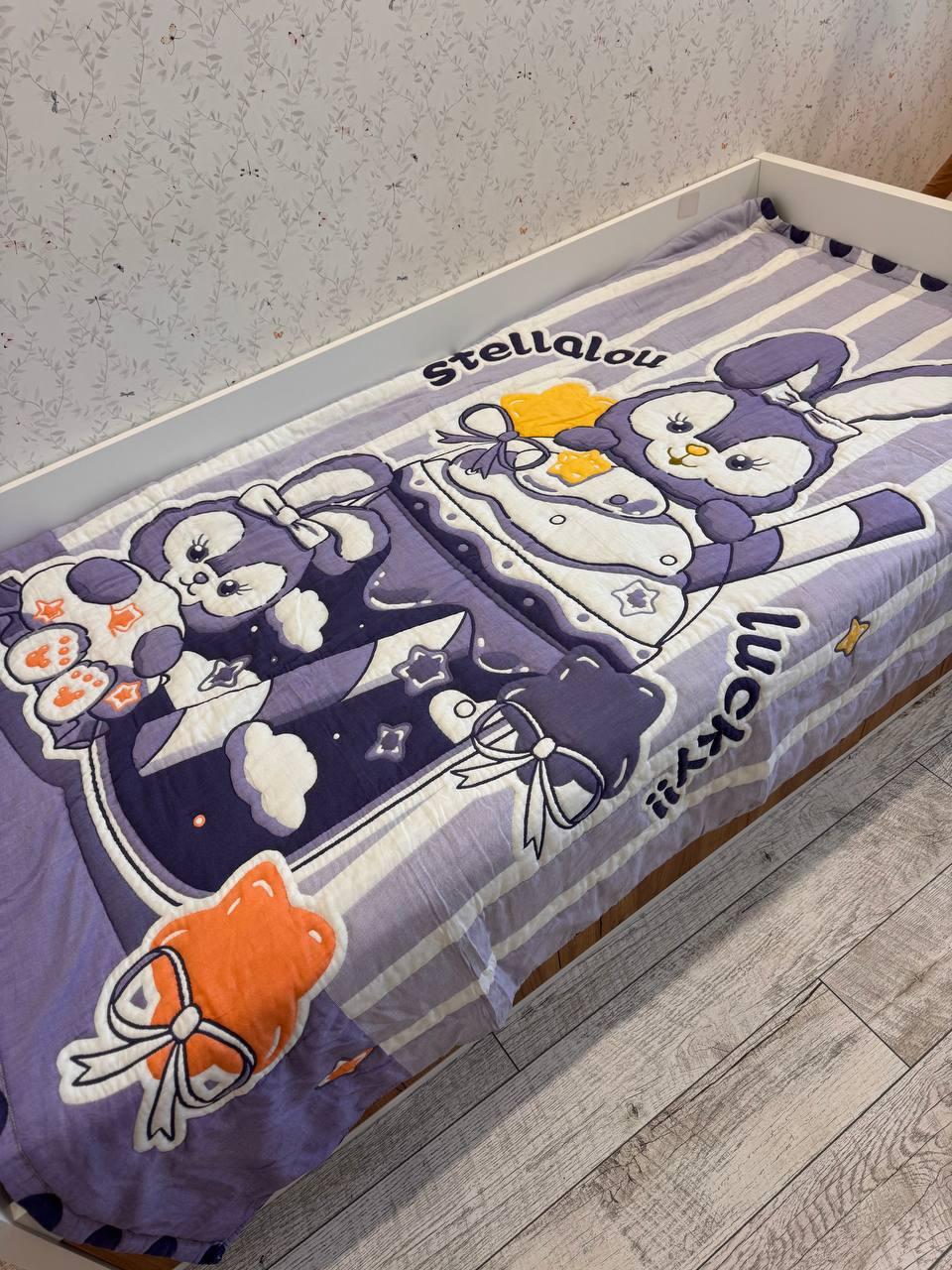 Плед дитячий мусліновий літній 160x200 см Фіолетовий (Д-al-dit-mus-006)