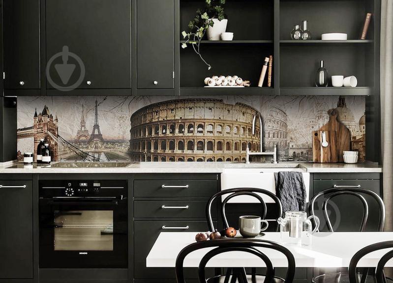 Скинали на кухню Zatarga «Колизей» 600х2500 мм виниловая 3Д наклейка кухонный фартук самоклеящаяся Z180643