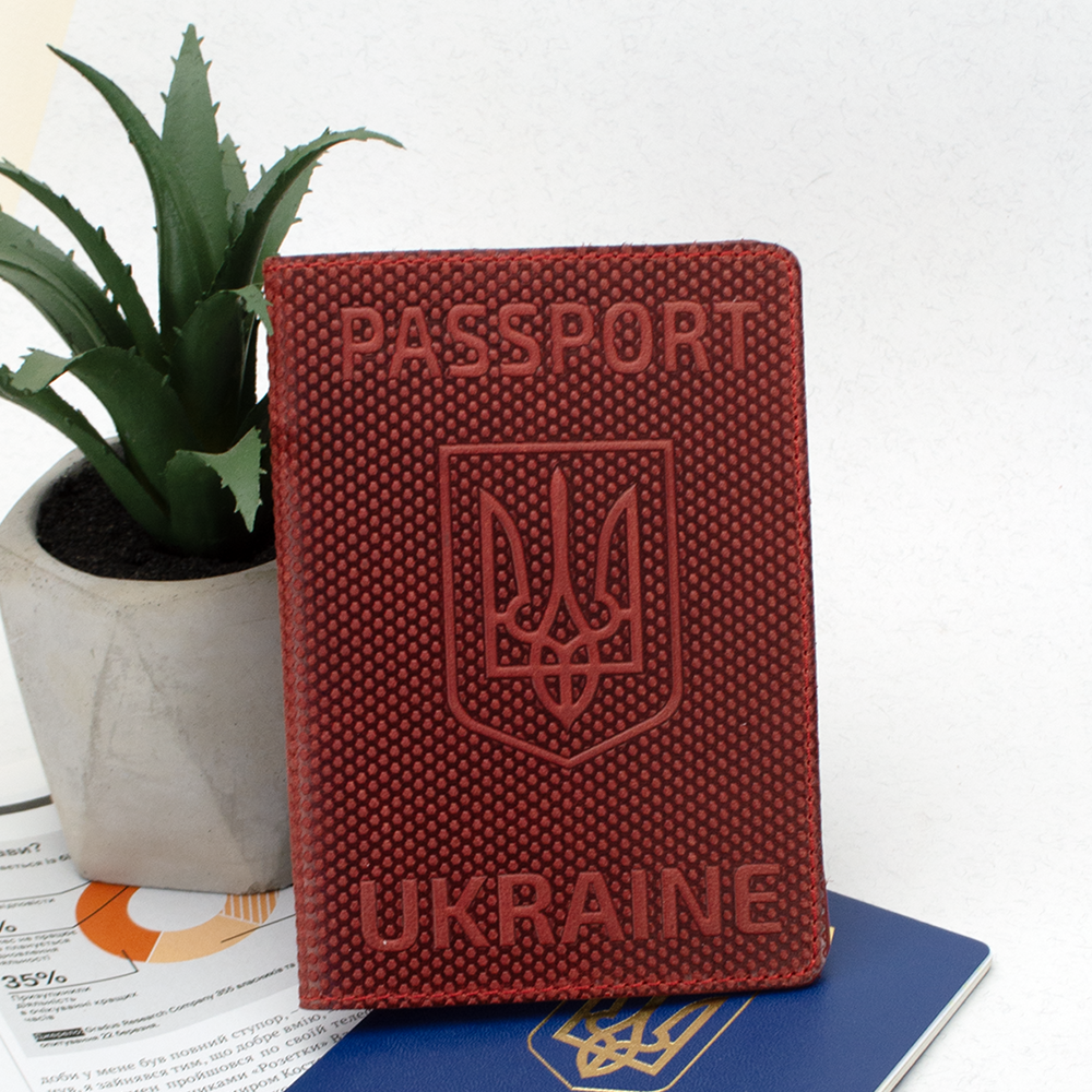 Обложка на паспорт HandyCover кожаная Герб Красный (827424882)