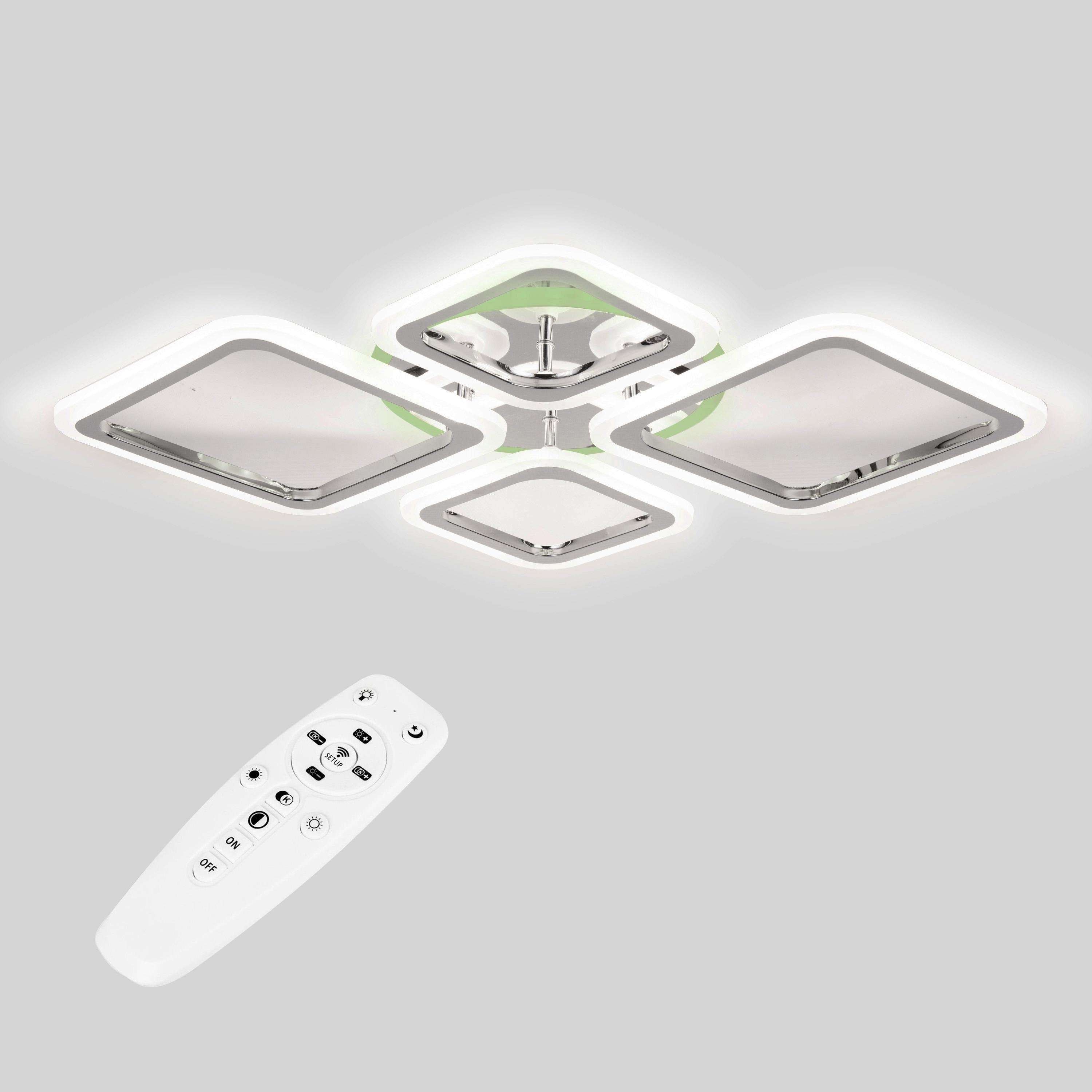 Люстра стельова світлодіодна Sunlight 5331/2+2 R 86 Вт 70 см Хром (21879250)