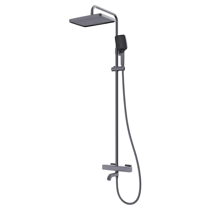 Душевая колонна с термостатическим смесителем KOER KB-57038-07 3 функции Графит (KR5962) Душевая колонна с термостатическим смесителем KOER KB-57038-07 3 функции Графит (KR5962)