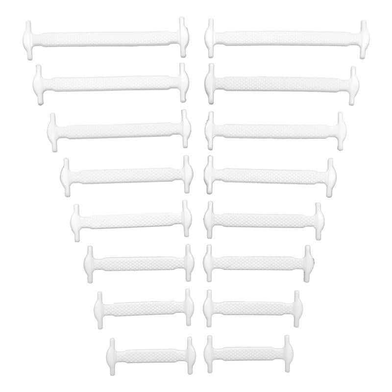 Шнурки для обуви силиконовые эластичные 16 шт. 8 пар Белый