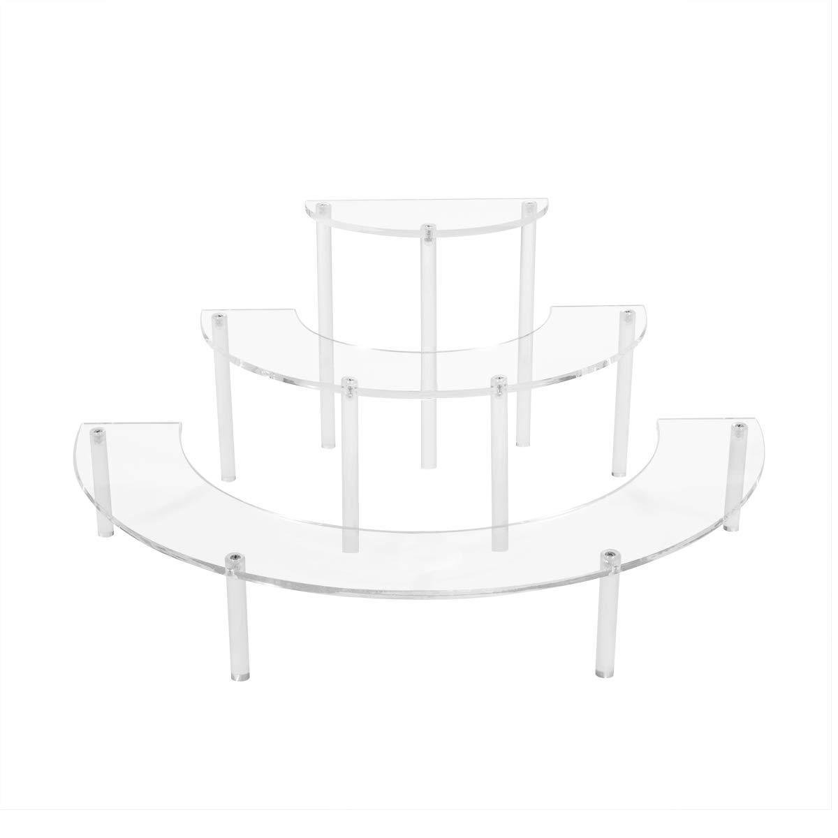 Товарная подставка-стенд полукруглая на 3 полки для косметики лаков Акрил (TPSR-3pO)