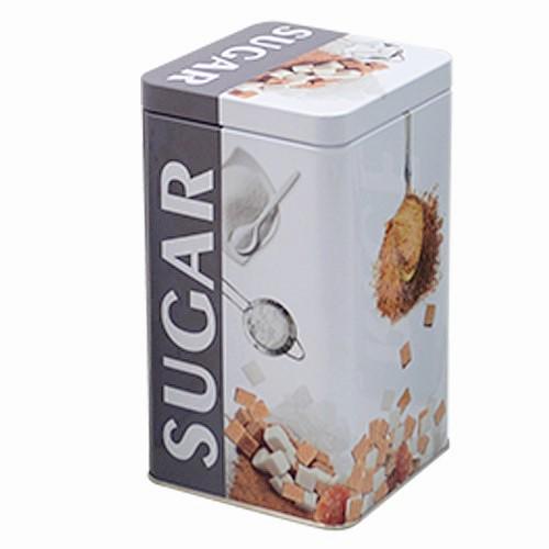 Банка для зберігання сипучих продуктів Stenson R18602 металева з кришкою 10х10х17,5 см (550421)