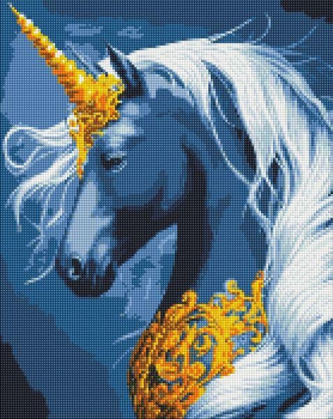 Алмазна мозаїка Чарівний одноріг з голограмними стразами art_selena_ua 40х50 см (AMO7766)