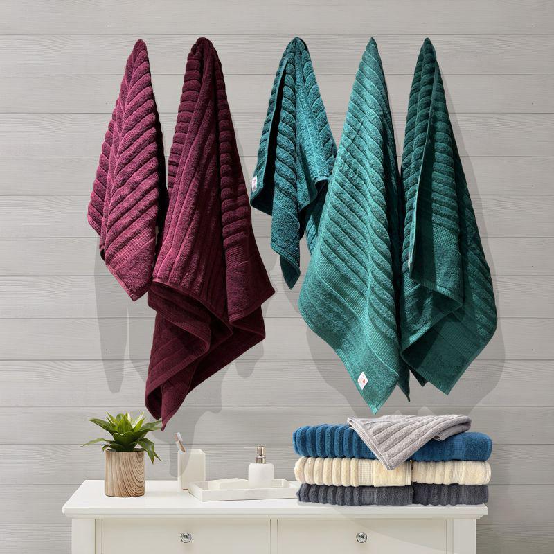 Набір рушників для ванної кімнати Lovely Svi Oxford Stripe жаккард 2 шт. 70х140/50х90 см Hunter green (381124) - фото 4 Набір рушників для ванної кімнати Lovely Svi Oxford Stripe жаккард 2 шт. 70х140/50х90 см Hunter green (381124) - фото 4