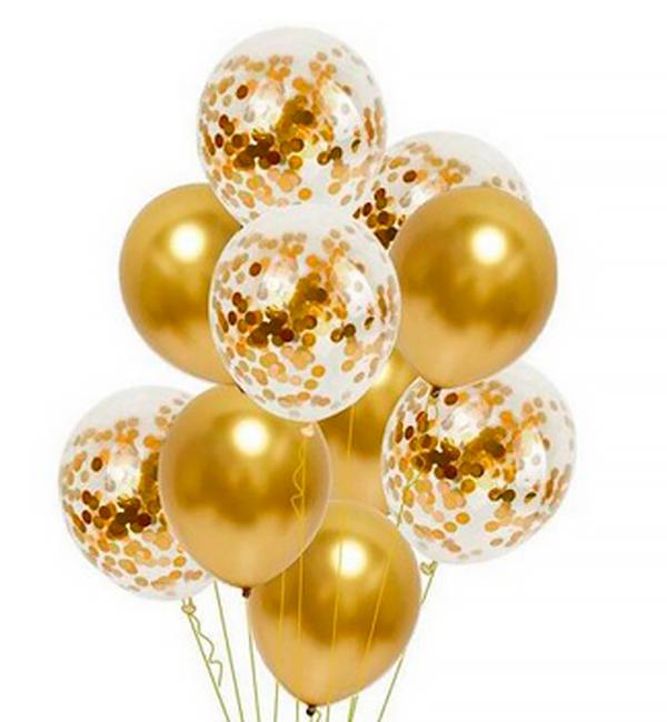 Воздушные шары 10 шт. Gold