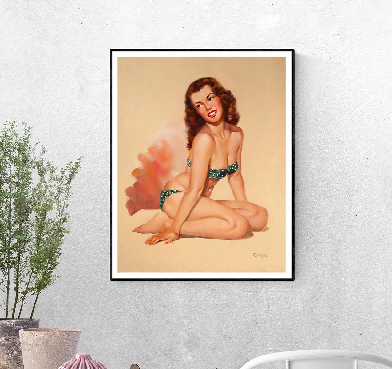 Постер Девушка в купальнике в горошек T.J. Kuck формат А-2 (pin_up010078_Poster)