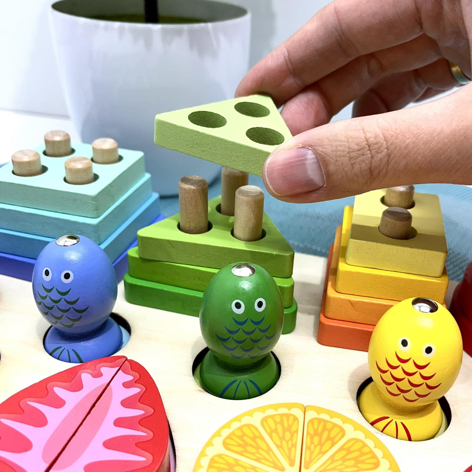 Деревянная доска логическая WToys сортер/геометрические фигуры/фрукты/магнитная игра рыбалка (68379) - фото 6 Деревянная доска логическая WToys сортер/геометрические фигуры/фрукты/магнитная игра рыбалка (68379) - фото 6