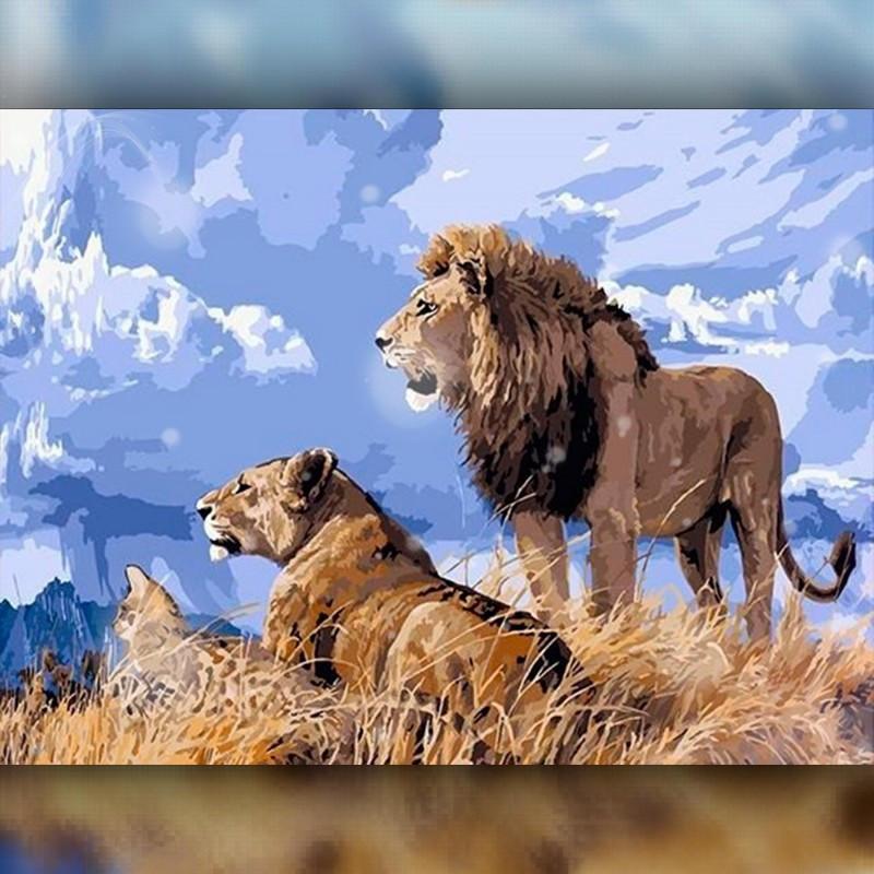 Алмазная вышивка The Wortex Diamonds Львиный прайд 30x40 см TWD20019