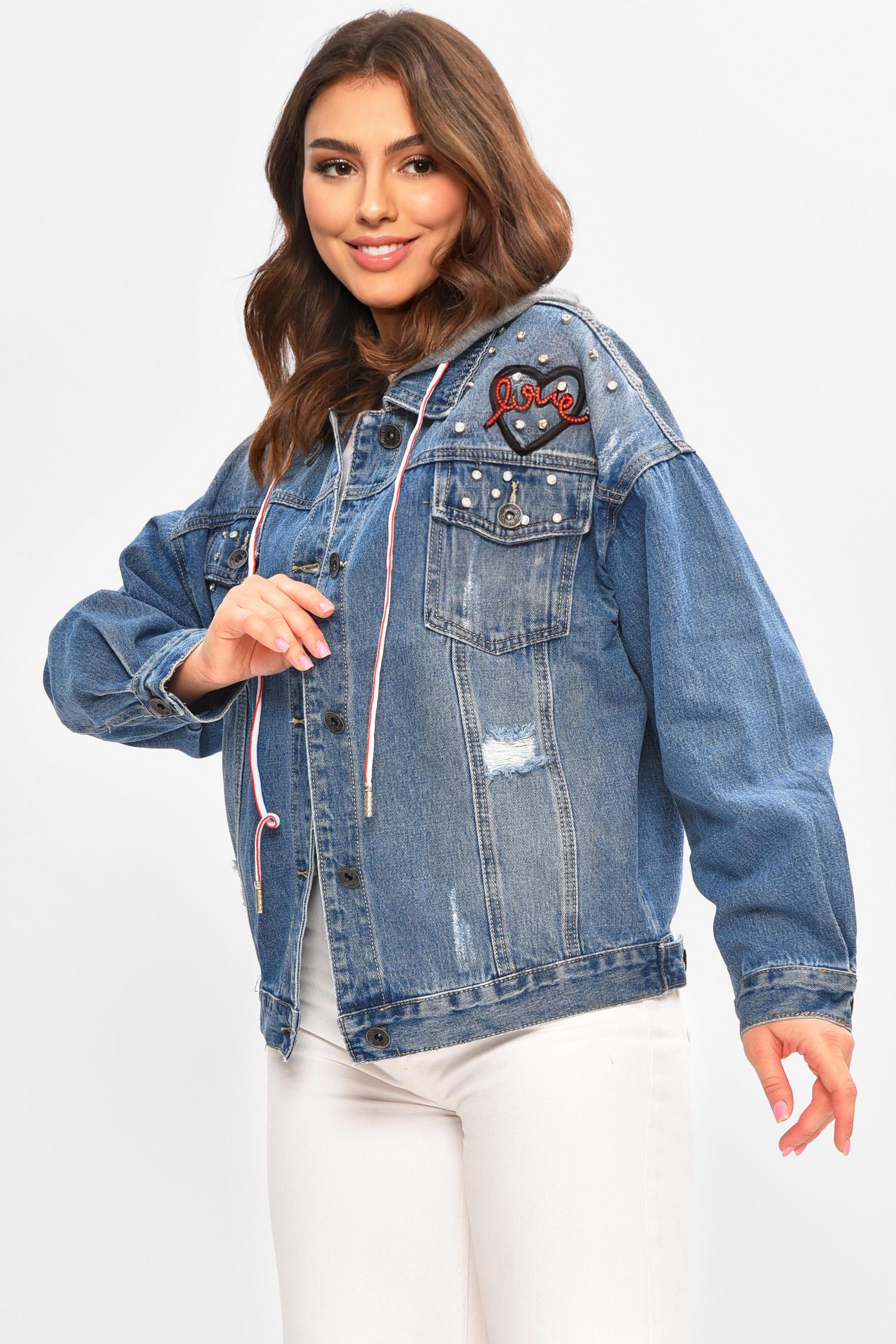 Куртка джинсова жіноча L Синій (207204) - фото 2