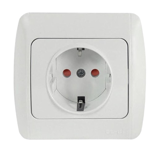 Розетка одинарная с заземлением EL-BI Zirve с защитой от детей Fixline (00000010748)