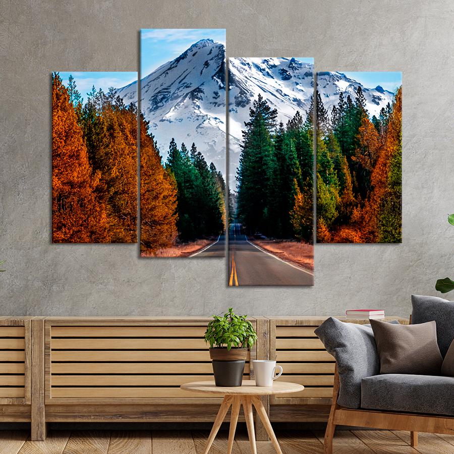 Картина природа Дорога в заснеженные горы 149x106 см (A1147-4)