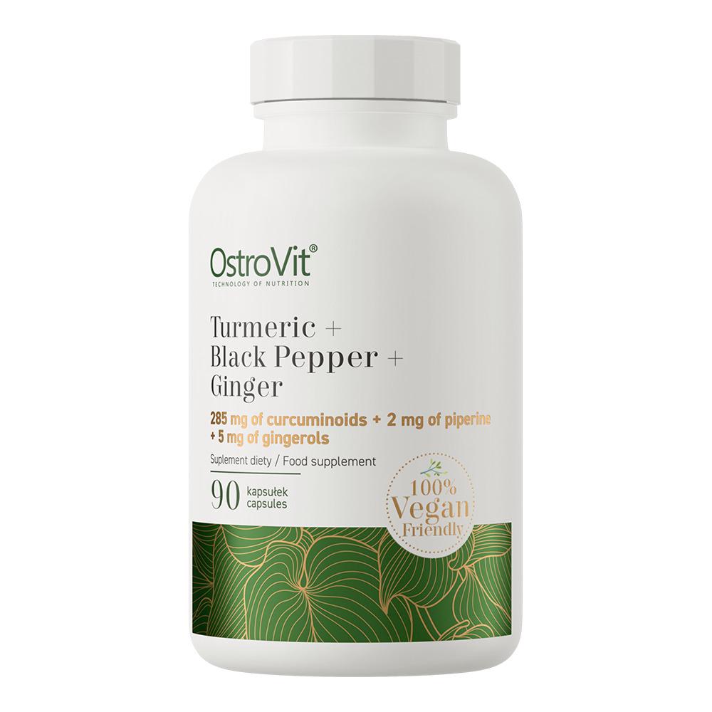 Куркума + Черный перец + Имбирь OstroVit Turmeric + Black Pepper + Ginger VEGE 90 caps