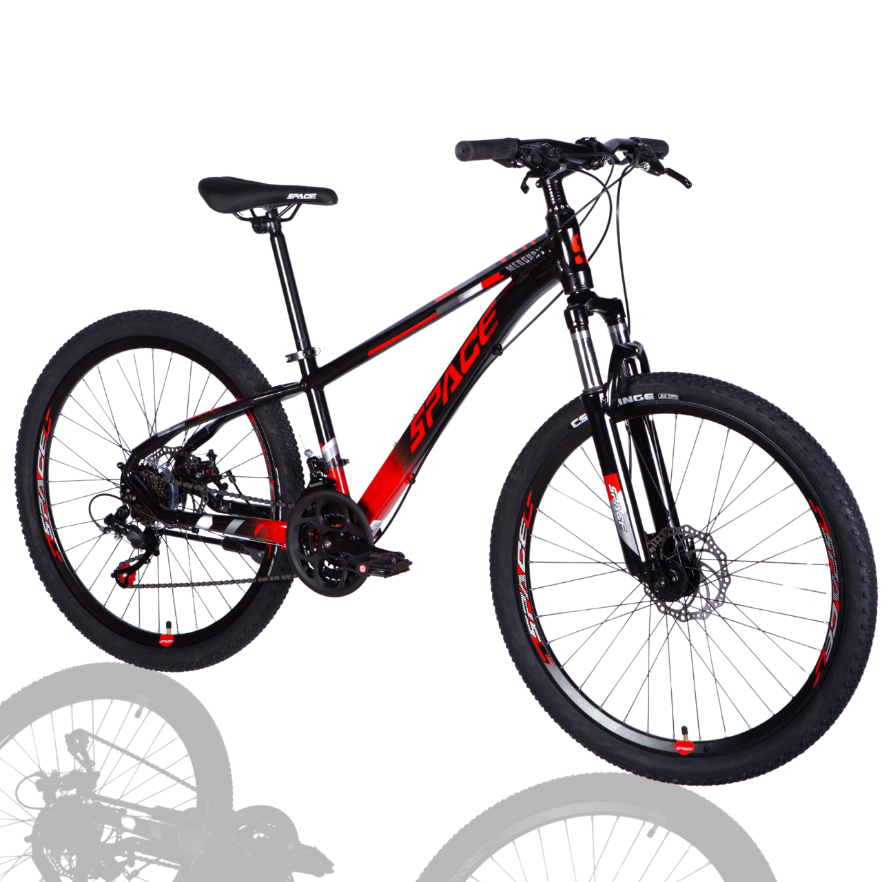 Велосипед AL SPACE MERCURY DD FR 26" 13" 2025 Чорно-червоний