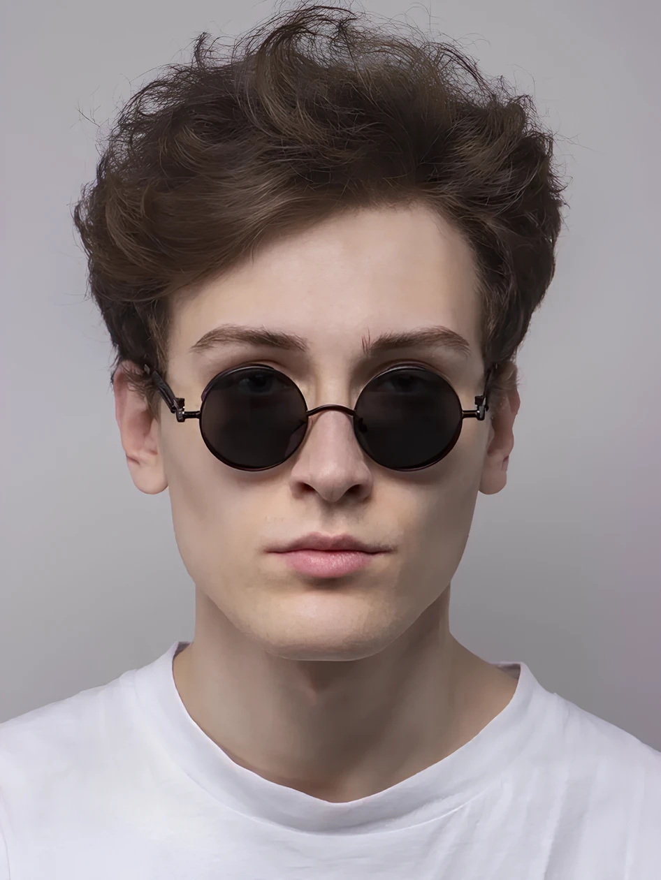 Солнцезащитные очки женские металлические круглые Черный (2549773948) - фото 10