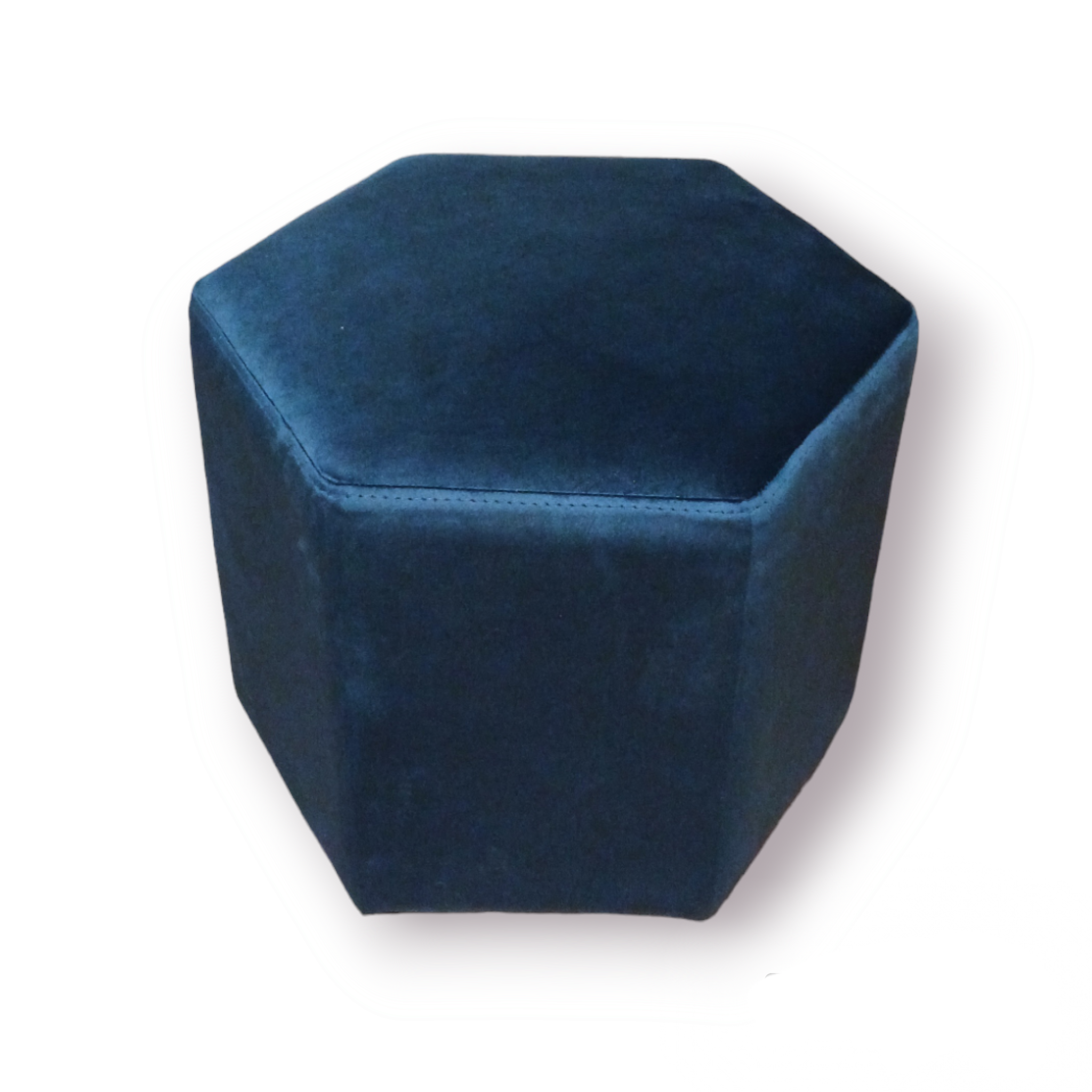 Пуф Шестигранник Максі Велюр Лагуна 58х50х45 см Синій - фото 2 Пуф Шестигранник Максі Велюр Лагуна 58х50х45 см Синій - фото 2