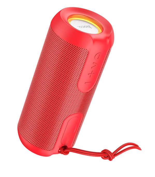 Портативна колонка з підсвіткою HOCO Artistic sports BT speaker BS48 IPX5 TWS/AUX/USB/TF/FM 5Wx2 red