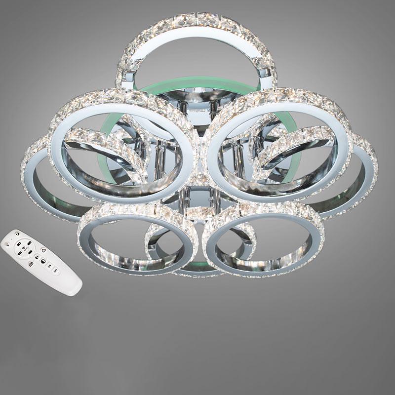 Потолочная люстра LED с диммером и RGB подсветкой DS-18006/4+4HR LED RGB dimmer 110 W Хром