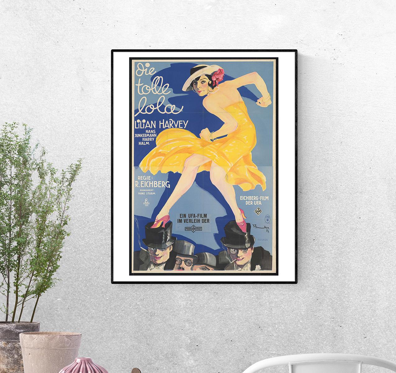 Постер Безумная Лола , 1927. Режиссёр Рихард Айхберг, художник Йозеф Феннекер формат А-3 (Afisha1857001_Poster)