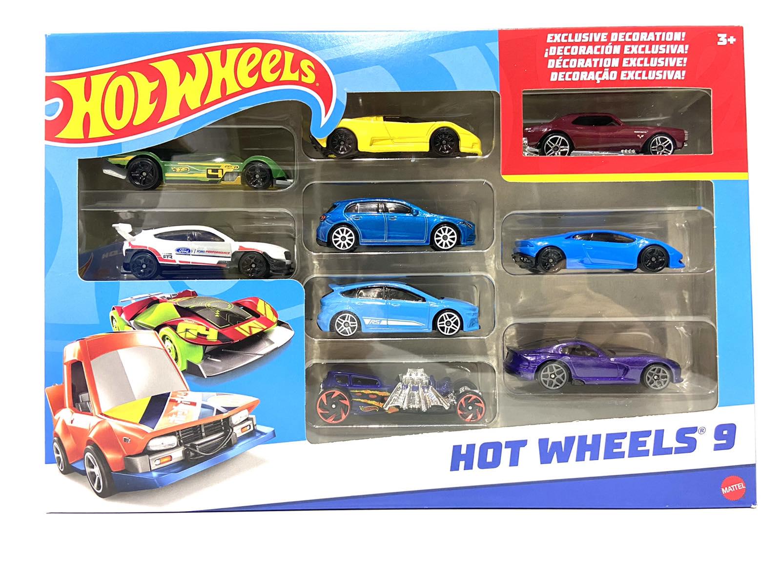 Набір машинок Mattel Hot Wheels Вид 10 у подарунковій упаковці 9 шт. (X6999) Набір машинок Mattel Hot Wheels Вид 10 у подарунковій упаковці 9 шт. (X6999)