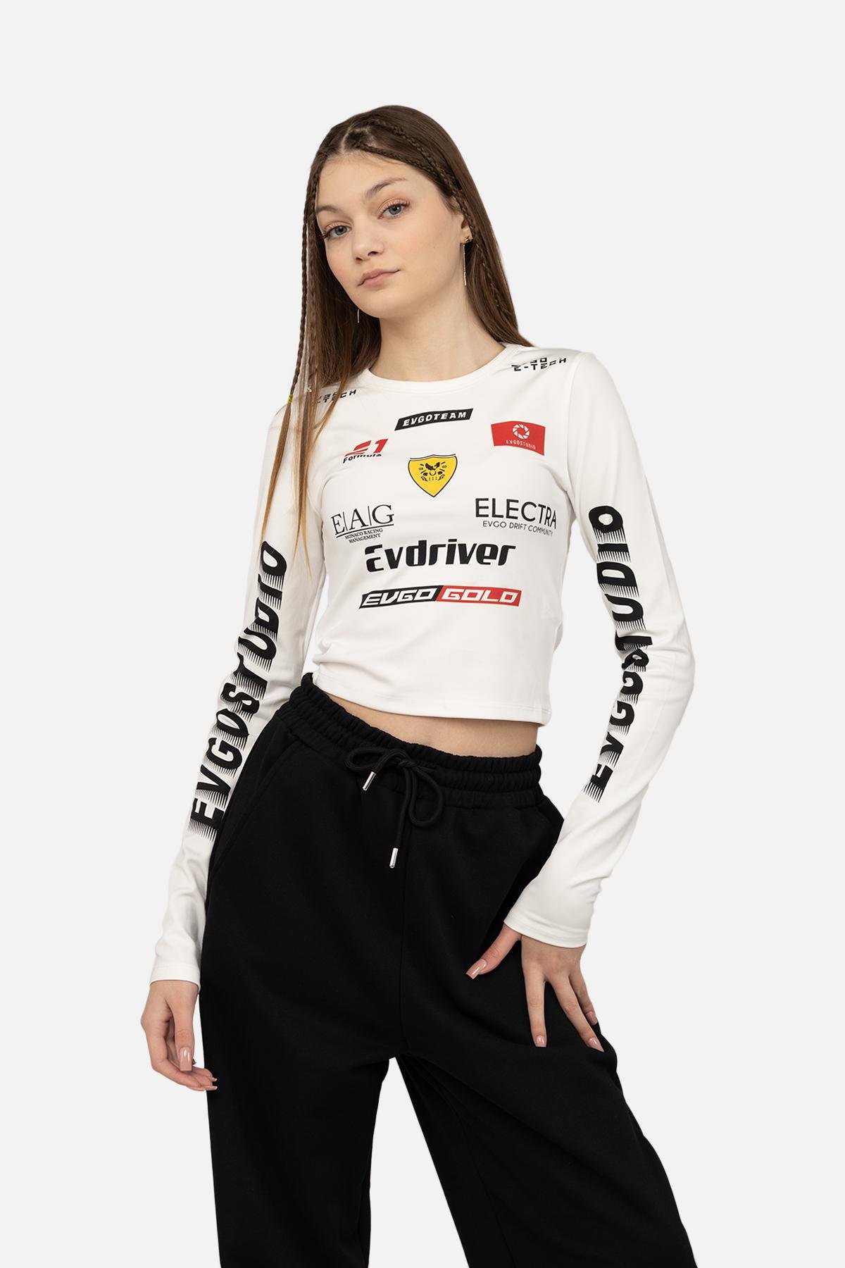 Футболка з довгим рукавом жіноча ЦБ-00268981 р. 46 Білий (SKT001042128)