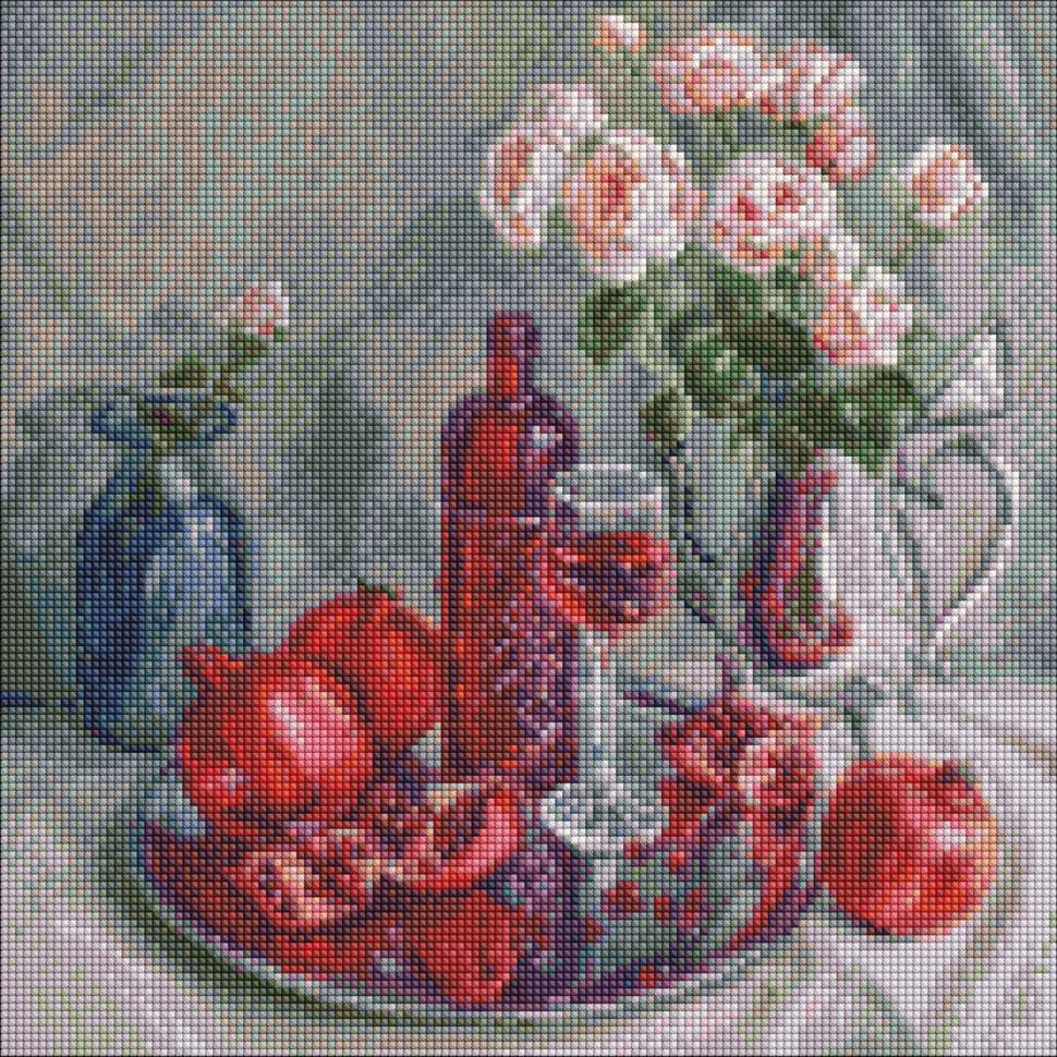 Алмазная мозаика Идейка Гранатовый натюрморт 40x40 см (AMO7528)