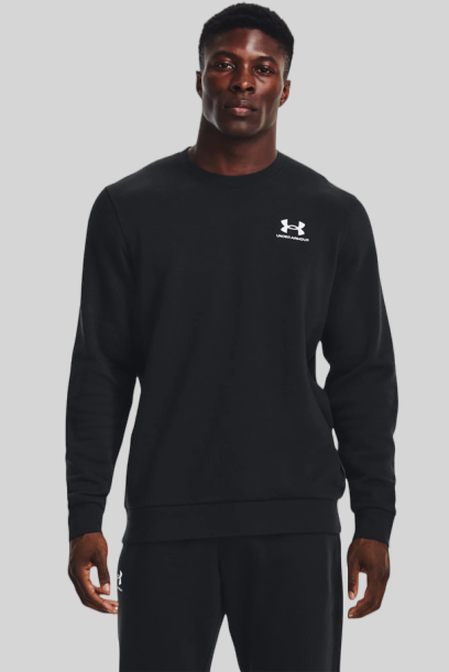 Кофта чоловіча Under Armour Ua Essential Fleece Crew L Чорний (1374250-001) - фото 2 Кофта чоловіча Under Armour Ua Essential Fleece Crew L Чорний (1374250-001) - фото 2