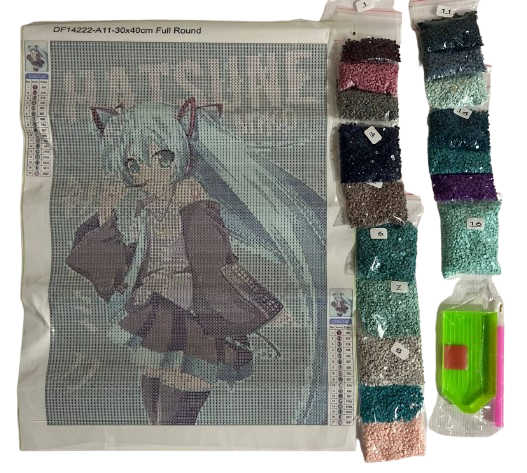 Алмазна мозаїка Міку Хацуне Вокалоїд CV01 30х40 см (1572)