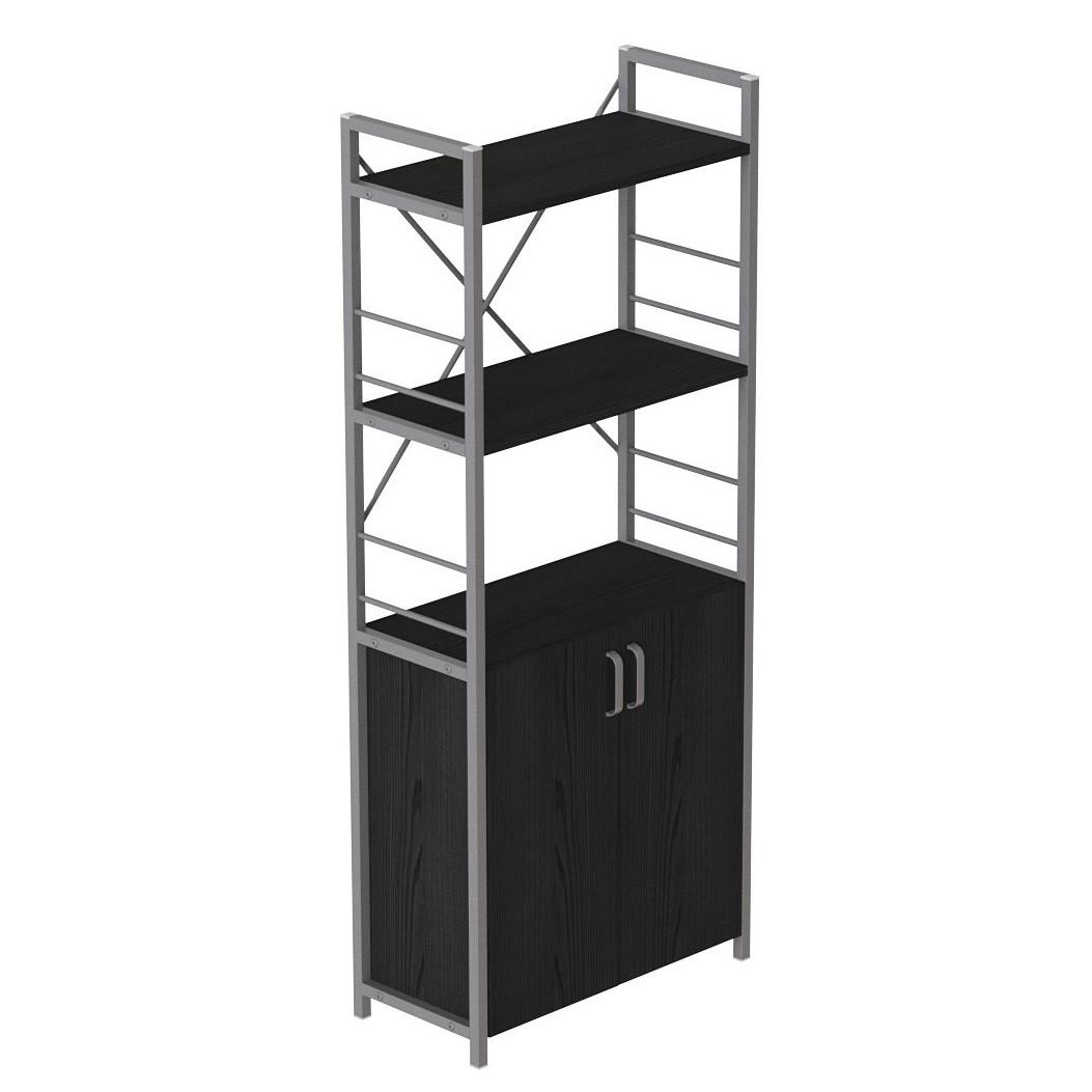 Этажерка Ferrum-decor 3/60 Коннект с тумбой 144x60x28 см Серый/Сосна Кембра (FRD-104458)