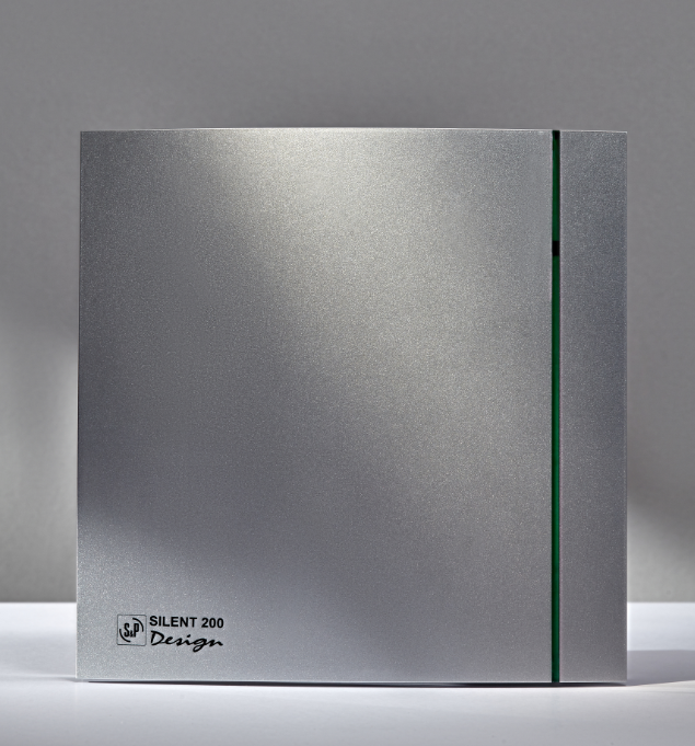 Вентилятор вытяжной Soler&Palau SILENT-100 CZ Silver Design для ванной Серый глянец