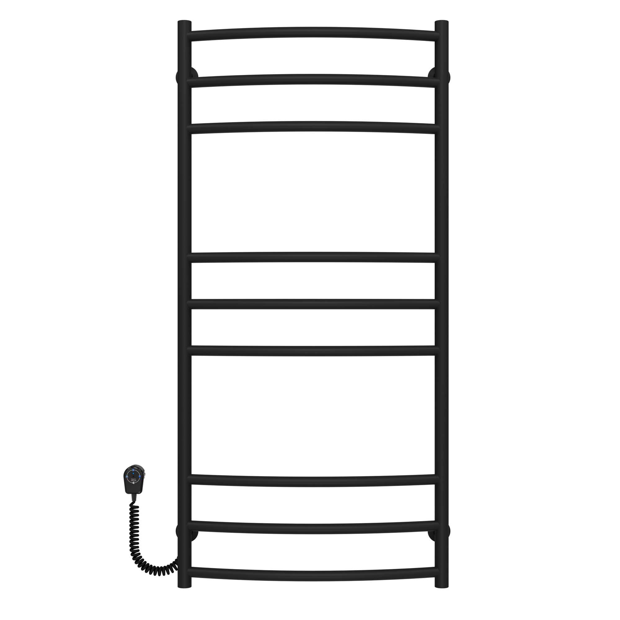 Полотенцесушитель электрический Deffi Классик Элит П9 EF16 левое подключение крашеная сталь 500х1100 мм Черный (D.KE.110.50.9.E.B.L.5)