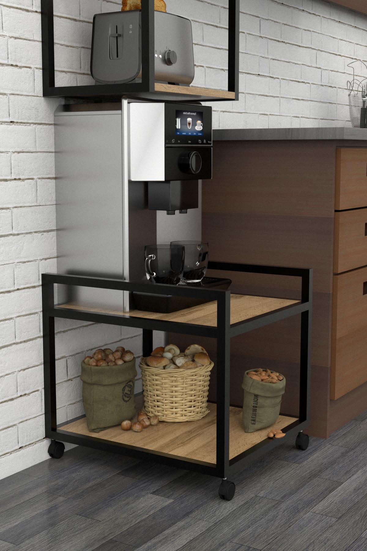 Столик под кухонные приборы EcoLoft Рондо DSP-1228-1 в стиле лофт Дуб Аппалачи (29197047) - фото 3 Столик под кухонные приборы EcoLoft Рондо DSP-1228-1 в стиле лофт Дуб Аппалачи (29197047) - фото 3