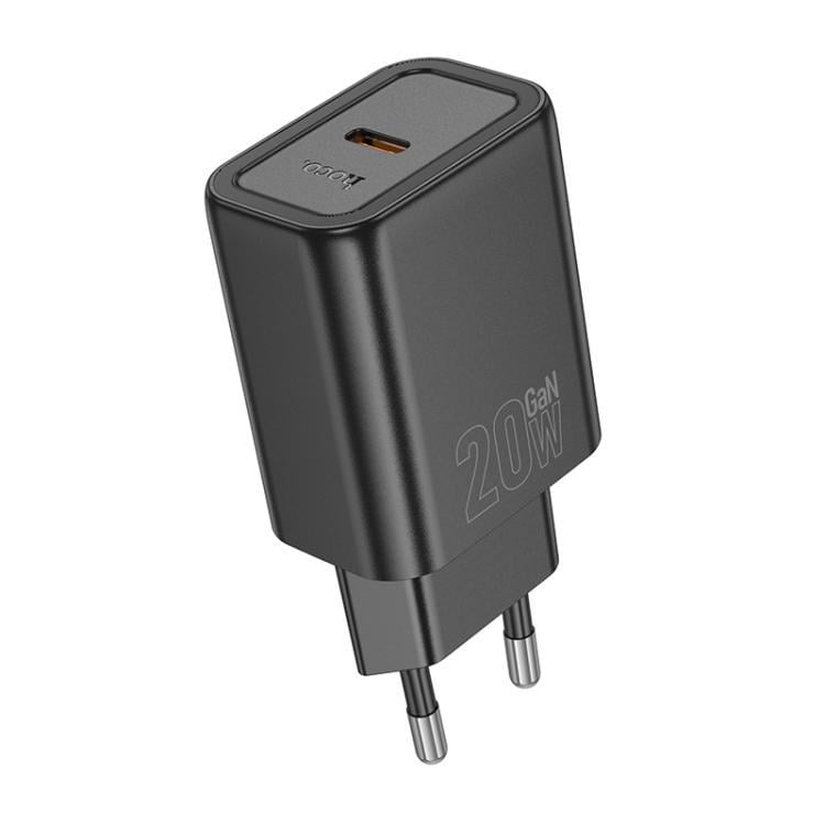 Зарядний пристрій мережевий Hoco N60 Gentle single port PD20W charger EU Black 6942007644174