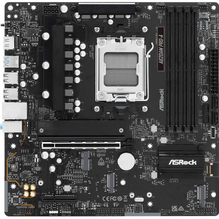 Материнская плата ASRock A620AM Pro-A Micro-ATX sAM5 AMD A620A 4xDDR5 3xM.2 2xSATA HDMI 2.5GbE Black (31330434)