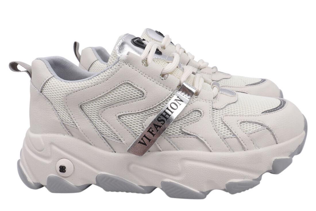 Кроссовки женские Vikonty из кожи на низком ходу р. 39 Молочный (210-21DK)