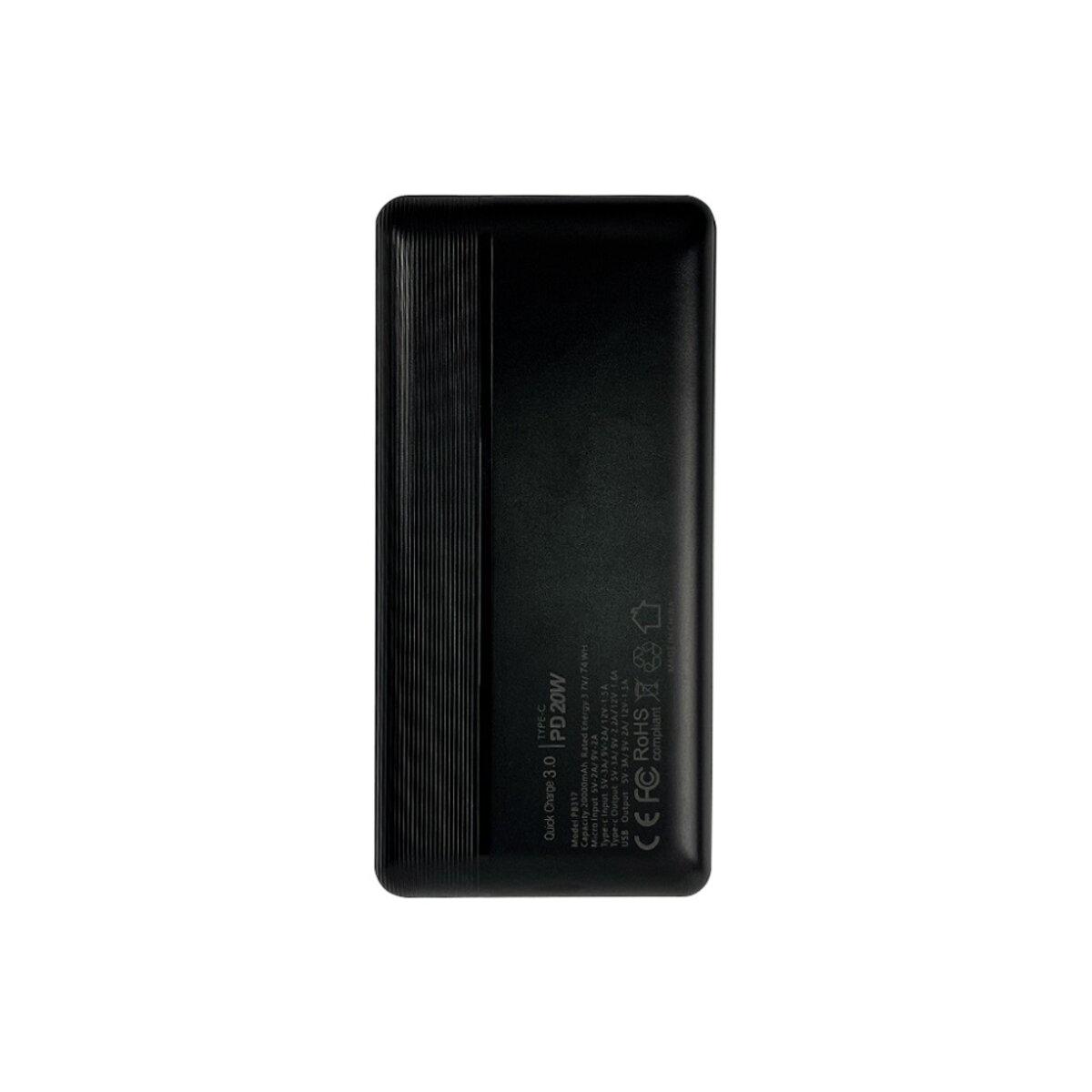 Портативное зарядное устройство NB 20000 mAh 20W PD/QC Black (10920751) - фото 2