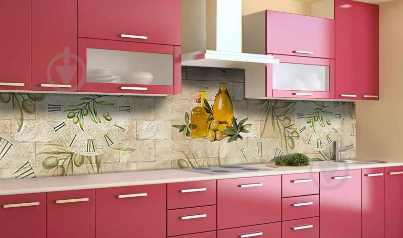 Наклейка виниловая кухонный фартук Zatarga "Оливки Масло" 650х2500 мм (Z181383/1)