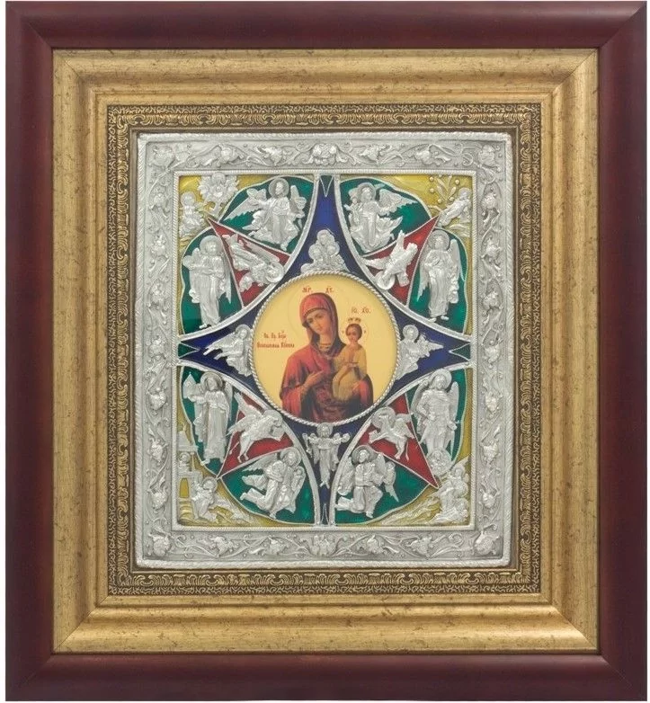 Икона Образ Пресвятой Богородицы Неопалимая Купина из серебра с эмалями (0102011003)