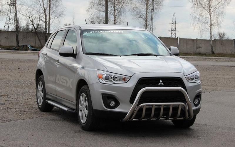 Кенгурятник WT002 CAN для Mitsubishi ASX 2010-2023 гг. нержавеющая сталь Хром