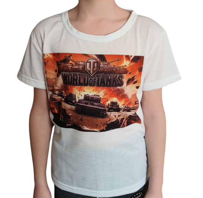 Футболка детская World of Tanks двухсторонняя 140 см Белый (127)