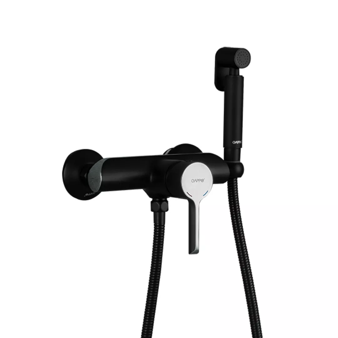 Смеситель с гигиенической лейкой Gappo G2003-6 Черный/Хром (SQ-1044862)