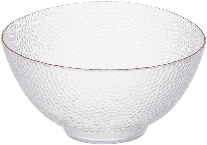 Салатник стеклянный Bauble 17х12 см Прозрачный с золотой каймой