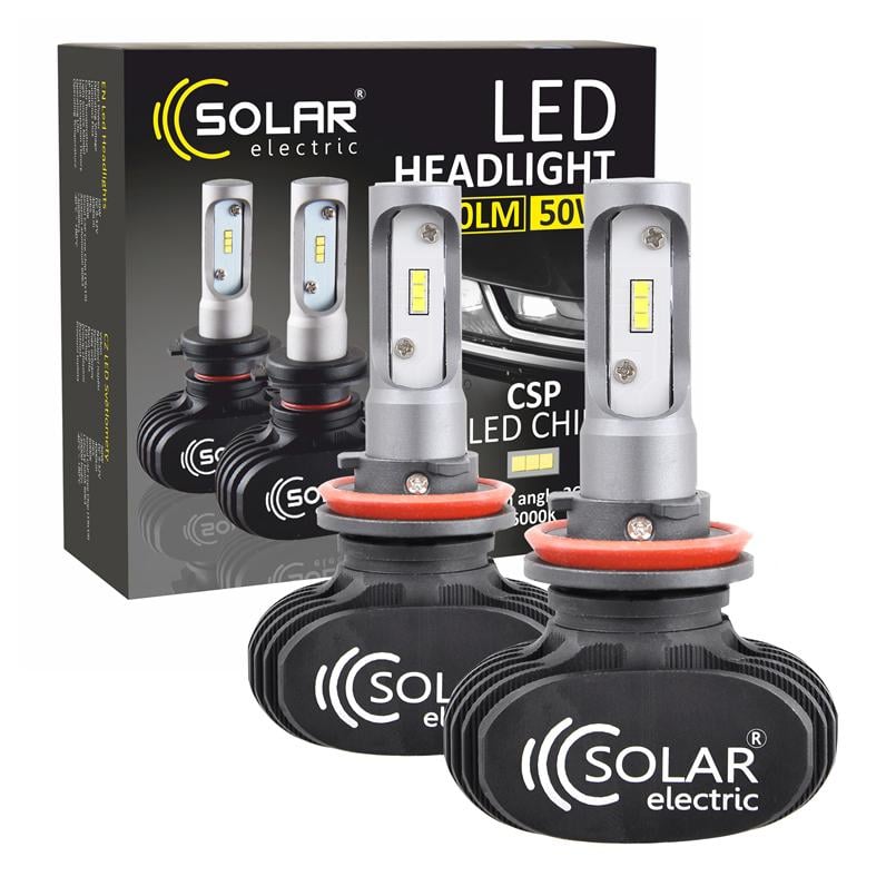 Автолампа LED Solar H11 9005 12/24V 6000K 4000Lm 50W Seoul CSP 19x19 (8111)